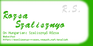 rozsa szalisznyo business card