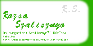 rozsa szalisznyo business card